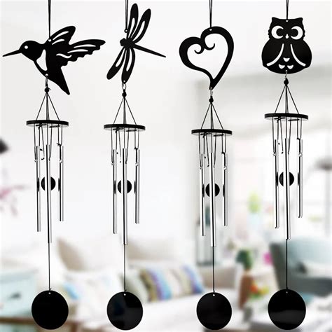 black metal house wind chimes country decor|Black Modern Wind Chimes .